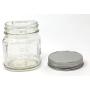 8 oz Square Mason Jar Silver Lids (12 Pack)