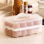 Zerone Egg Tray, Double Layer Egg Tray Storage Box Case Eggs Holder Container Organizer with Lid Kitchen Home