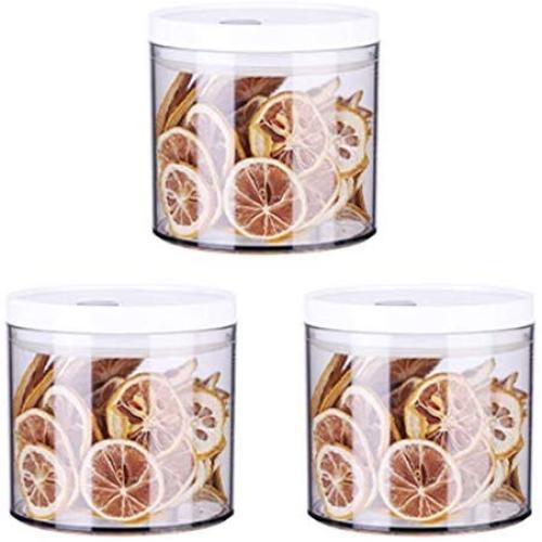 Cereal Storage Containers Dispenser Cookie Jar Plastic with Lids Airtight Bpa Free Large, Food Storage Containers for Kitchen Pantry Organization Canister Candy Bulk, 3-Pieces (Size : 600mL)