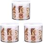 Cereal Storage Containers Dispenser Cookie Jar Plastic with Lids Airtight Bpa Free Large, Food Storage Containers for Kitchen Pantry Organization Canister Candy Bulk, 3-Pieces (Size : 600mL)