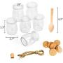 Folinstall 20 Pcs 7 oz Glass Jars with Lids - Yogurt Container - Spice jars for Jam, Honey, Spices. Extra 20 Cork Lids, Chalkboard Labels, Tag Strings and 20 Disposable Wooden Spoons Included