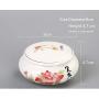 Mini Box Multi Function Ceramic Storage Jar Chinese Tea Canister Powder Cream Box Beauty Jewelry Box Small Things Storage Jars,Mudan 9X4.7Cm
