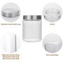 Glass Storage Jars with Stainless Steel Lids For The Kitchen,Set of 6,44 oz