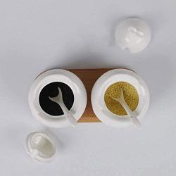 Kitchen seasoning box/Ceramic Condiment Storage Container with Tray Chicken Essence Seasoning Jar