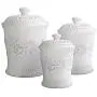 American Atelier Bianca Leaf Canister Set 3-Piece Ceramic Jars in 20oz, 48oz and 80oz Chic Design With Lids for Cookies, Candy, Coffee, Flour, Sugar, Rice, Pasta, Cereal & More

Amerikanisches Atelier Bianca Leaf Set 3-teilig, Keramikbehälter in 20oz, 48o