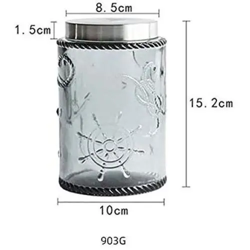 YL LY Retro Style Gray Glass 304 Stainless Steel Cover Sealed Cans Snack Cans Tea Cans Kitchen Storage Tanks Nordic Wind Gray Large YL LY Retro Style Gray Glass 304 Stainless Steel Cover Sealed Cans Snack Cans Tea Cans Kitchen Storage Tanks Nordic Wind Gray Large