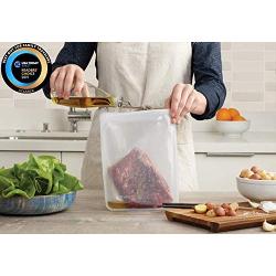 Stasher 100% Silicone Reusable Food Bag, Large 1/2 Gallon Storage and Sous vide Size, 10-inch (64.2-ounce), Clear