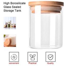 CloverUS Transparent High Borosilicate Glass Kitchen Storage Bottle Jar Organization