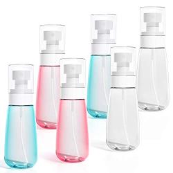 Henscoqi 6 packs Empty Spray Bottles, Fine Mist Spray Bottles 3.4oz/100ml Travel Bottles Containers Set Spray Bottle Accessoires Refillable Bottles, Clear Mini Travel Small Bottles for Kids and Adults