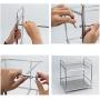 Expandable Stainless steel 2-Tier Microwave Oven Rack, Kitchen Toaster Stand Shelf Bottle Jars Rack Holder Desktop storage shelf (Silver, 50x35x30-34cm)