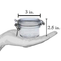 The Grindstone | 150 ml (5 Oz) PET Plastic Kilner Style Jars | Round Clear Acrylic Storage Jars | Airtight Locking Mason Style Canister Lids | Multiple Uses | Heavy Premium Quality | Pack of 4