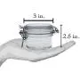 The Grindstone | Assorted Set of PET Plastic Kilner Style Jars | Round Clear Acrylic | Airtight Mason Style Canister Lids | Set of two 5 oz, one 7 oz, one 14 oz Storage Jars | Pack of 4