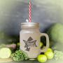 Brown This Is Where The Magic Happens Frosted Glass Mason Jar With Straw
