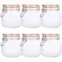 Kingrol 6 Pack 25 Ounces Square Glass Jars with Airtight Lid, Wide Mouth Preserving Jar for kitchen, food storage Kingrol 6 Pack 25 Ounces Square Glass Jars with Airtight Lid, Wide Mouth Preserving Jar for kitchen, food storage