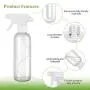 QKURT 3PCS Trigger Sprayers, 250ML Refillable Water Spray Bottle Liquid Containers Clear Empty Bottle for Essential Oil Water Kitchen Bath and Cleaning-250ML