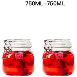 Tree House Mason jar Airtight Seal lid, Food Storage Canisters Versatile Round Glass Pot-G 750mlx2