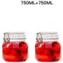 Tree House Mason jar Airtight Seal lid, Food Storage Canisters Versatile Round Glass Pot-G 750mlx2