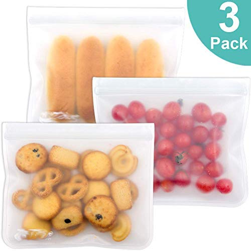 Wiederverwendbare Milchpackungsbeutel – Stand-up Ziplock-Beutel Set (3er Packung) - Dicht schließende Beutel für Marinaden, Snacks, Sandwiches, Obst, Reiseutensilien, Müsli, Gemüse und Haushaltsorganisation