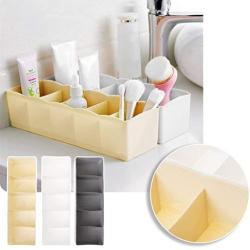 Milue 5 Grid Underwear Storage Box Cabinets Household Debris Classification Organizer (White)