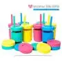 Elk und Freunde Kinderbecher/Babybecher mit Strohhalsen? Glas Mason Jars 8 oz mit Silikonüberzieher & Strohhalsen + Strohhalse & wasserdichte Deckel? Auslaufhemmende Becher für Kinder, Trinkbecher für Kleinkinder