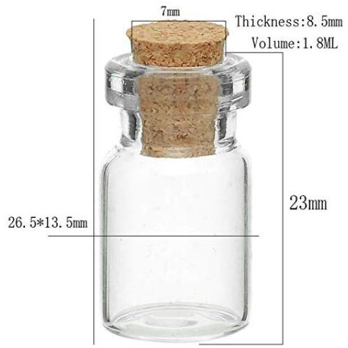 10Pcs Tie Plug Tiny Glass Storage Bottles With Corks Small Glass Jars Jewelry Vial Potion Container Diy Crafts Sundry Organizer,B80971