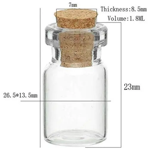 10Pcs Tie Plug Tiny Glass Storage Bottles With Corks Small Glass Jars Jewelry Vial Potion Container Diy Crafts Sundry Organizer,B80971