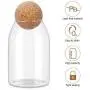 BESTONZON Glass Jar with Airtight Seal Wood Lid Ball 800ML Clear Candy Jar Mason Jars Food Storage Canister for Serving Tea Coffee Spice Sugar Salt Size M