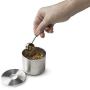 Salt Cellar, Spice Jars Stainless Steel, Grind Gourmet Storage Spice Jars Silver Cellar With Spoon Solid Stainless Steel Holder (Large, Silver)