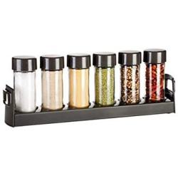 Tescoma Spice jars in narrow stand SEASON 6 pcs, anthracite