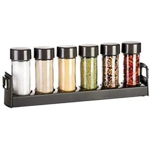 Tescoma Spice jars in narrow stand SEASON 6 pcs, anthracite Tescoma Spice jars in narrow stand SEASON 6 pcs, anthracite