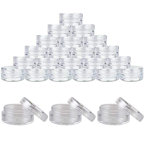 50 Pcs Travel Cosmetic Jar Pots 5ml Creams Make-up Sample Containers with Lids for Women Glitter Nail Art Storage Bottles