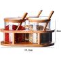 TNKML Glass Seasoning Jar Condiment Seasoning Jar Glass Seasoning Container, Spoon With Wooden Lid Storage Jar, Used For Kitchen Tea Coffee Sugar Salt