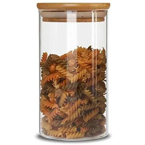 IDEALUX Glas Lebensmittelbehälter 43 FL OZ (1280 ml) mit Deckeln – Candy-, Kekse-, Gewürz- oder Mehlbehälter, große und kleine luftdichte Glaskübel für die Vorratskammer
