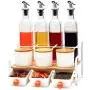 Kitchen Storage Containers Glass Spice Jars Multifunctional Storage Rack Set,Soy Sauce Wine Bottle Spice Kitchen Storage, Spice Rack with Spoon