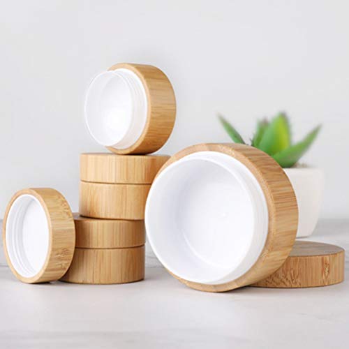 5g 10g 15g 20g 30g 50g Bamboo Bottle Cream Jar Nail Art Mask Cream Refillable Empty Cosmetic Makeup Container Bottle Storage Box (Size : 20ml)