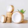 Natural Bamboo Refillable Bottle 5/10/15/20 30/50ml Cosmetics Jar Box Makeup Cream Storage Pot Container Round Bottle Portable (Size : 20ml)