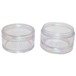 Made in Taiwan Transparent Clear Makeup 2 Stack Plastic Jar 3 Kinds of Size (2 Sets)