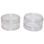 Made in Taiwan Transparent Clear Makeup 2 Stack Plastic Jar 3 Kinds of Size (2 Sets)