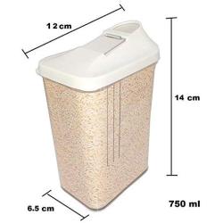 Slings Cereal Dispenser Easy Flow Storage Jar 750Ml 12 Pcs Set, Idle for Kitchen- Storage Box Lid Food Rice Pasta Pulses Container