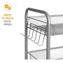 Lookvv 4-Tier Rolling Cart with Shelves Metal Rolling Basket Stand Mobile Storage Organizer Kitchen & Bathroom