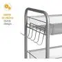 Lookvv 4-Tier Rolling Cart with Shelves Metal Rolling Basket Stand Mobile Storage Organizer Kitchen & Bathroom