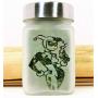 Stash Jar with Harlequin Clown Girl and Gun Design, Airtight, Smell Resistant Herb Storage to Keep Your Stash Fresh