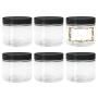 ljdeals 16 oz Clear PET Plastic Jars with Lids, Refillable Empty Round Containers, Pack of 6, BPA Free, Made in USA, 6 Labels, Perfect for Kitchen, Cosmetic, Lotion, Personal Care Products and more