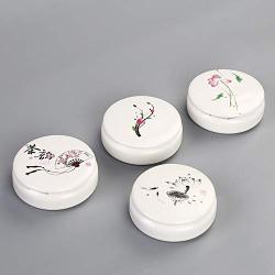 Mini Box Multi Function Ceramic Storage Jar Chinese Tea Canister Powder Cream Box Beauty Jewelry Box Small Things Storage Jars,Mudan 9X4.7Cm