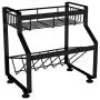 HUShjsd Spice Rack,304 Stainless Steel,Tiered Hanging Shelf for Spice Jars - Storage in Cupboard, Punch-free Kitchen Rack Floor Multi-layer Black Storage Rack (Size : Small) HUShjsd Spice Rack,304 Stainless Steel,Tiered Hanging Shelf for Spice Jars - Storage in Cupboard, Punch-free Kitchen Rack Floor Multi-layer Black Storage Rack (Size : Small)