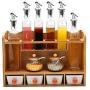 Kitchen Storage Containers Spice Jar,Wall Mount Wooden Spice Rack Set,Kitchen Storage Vinegar Soy Sauce Wine Bottle
