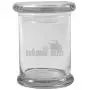 Clear 8 oz Glass Herb Stash Jar and Lid with Walking Dead Daryl Logo from Smoke Promos