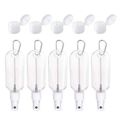 1.69oz Travel Spray Bottle,Small Empty Spray Bottle, Portable Fine Mist Spray Bottles for Hand Sanitizer Cleaning Toiletries Liquid Cosmetics,Mini keychain Water Plastic Mister Spray Bottles 5 Pack 1.69oz Travel Spray Bottle,Small Empty Spray Bottle, Portable Fine Mist Spray Bottles for Hand Sanitizer Cleaning Toiletries Liquid Cosmetics,Mini keychain Water Plastic Mister Spray Bottles 5 Pack