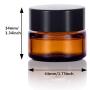 Healthcom 10 Pcs 15g Amber Glass Jars Container Empty Cosmetic Cream Lotion Powder Bottles Pot Refillable Bottle Vials with Lid Inner Liner Makeup Sample Container Lip Balm Sample Storage Jar Home Use