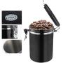 UPKOCH Stainless Steel Container Coffee Beans Storage Canister Vacuum Seal Cans Jars Black